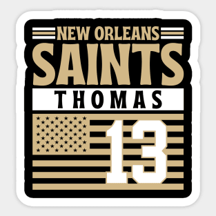 New Orleans Saints Thomas 13 American Flag Football Sticker